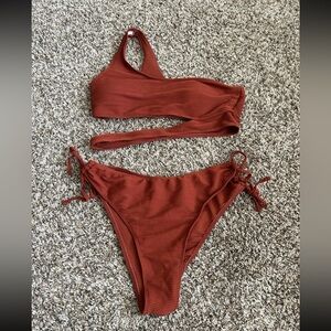 Asymmetrical Rust Brown Bikini